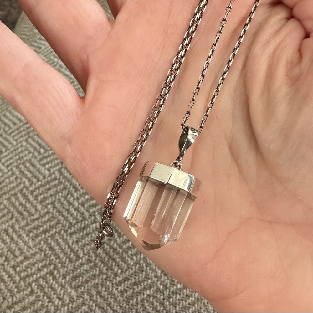 Sterling quartz crystal Necklace